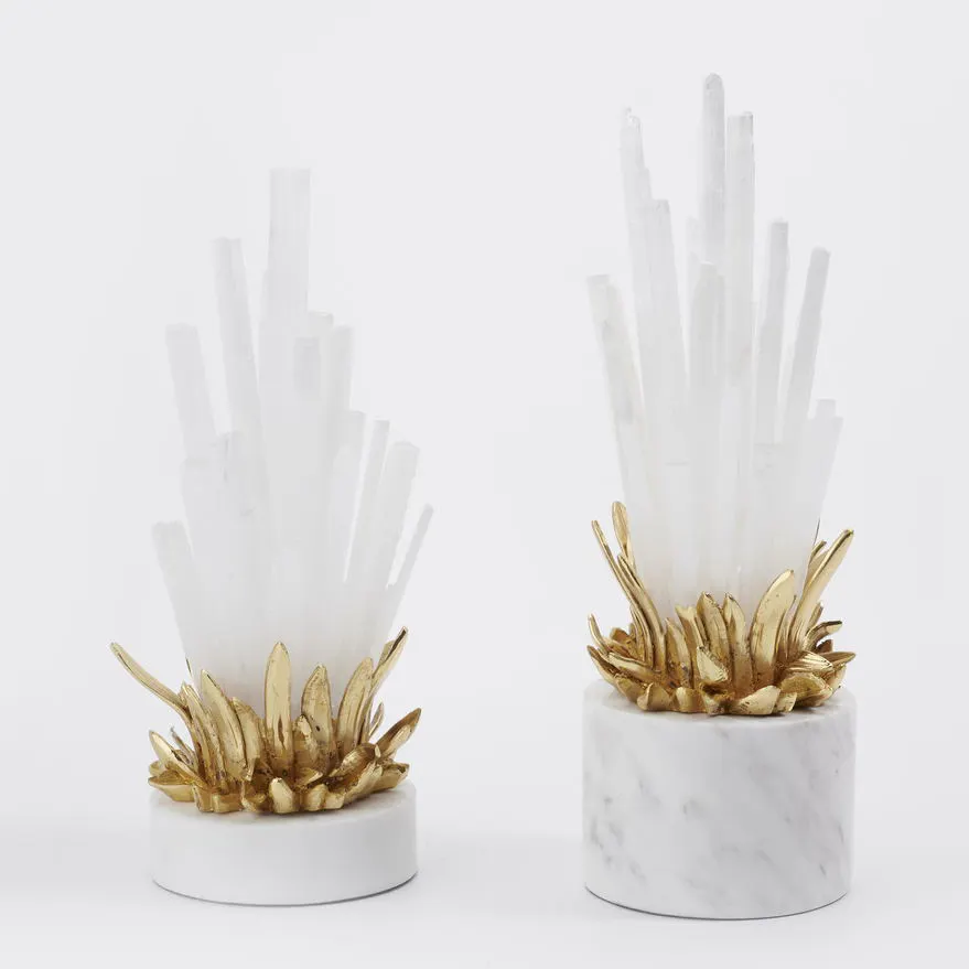 Accesorios para el hogar, adornos de mesa de planta de piedra de cristal Natural de diseñador, Art Deco moderno