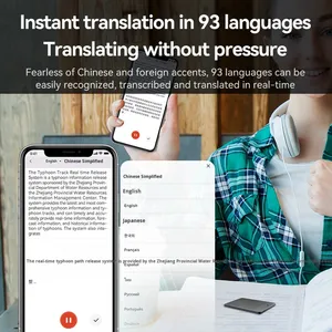 Smart AI Recorder App mit Touchscreen Voice-to-Text-Anruf aufzeichnung Simultan übersetzung IPS Display Translation Machine