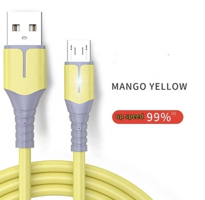 乳白色黄色快速充电硅橡胶Usb C电缆A至C USB充电电缆，带发光二极管灯 - Product Image 2