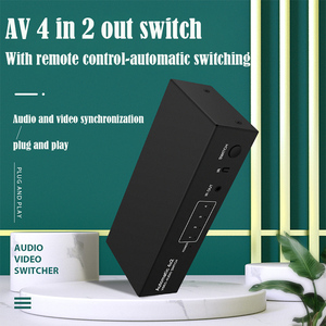 Conmutador automático de audio y video a la venta con 4 entradas y 2 salidas Control remoto de reconocimiento automático 4x2avSharer