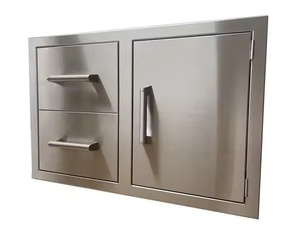 Tủ bếp ngoài trời bằng thép không gỉ có ngăn kéo đôi & phụ kiện thùng rác - Product Image 4