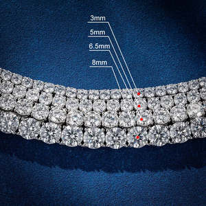 מכירות העליון 925 שרשרת טניס כסף moissanite עבור גברים 3 מ "מ 4mm vs שרשרת קישורים