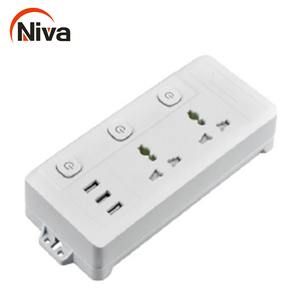 Adaptador de enchufe de extensión múltiple, diseño moderno, con 3 enchufes de salida usb, extensión de enchufe eléctrico - Product Image 5