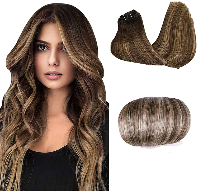 Brun chocolat rehaussé de blond caramel
