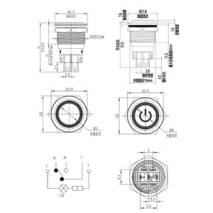 19mm su geçirmez metal düğme anahtarı kendini sıfırlama ve kendinden kilitli 6V12V24V220V ile LED ışık - Product Image 6