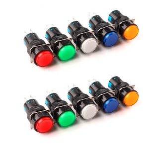 LA16-11 16MM kendinden kilitleme yuvarlak düz düğme anahtarı küçük Inching güç düğmesi anahtarı - Product Image 2