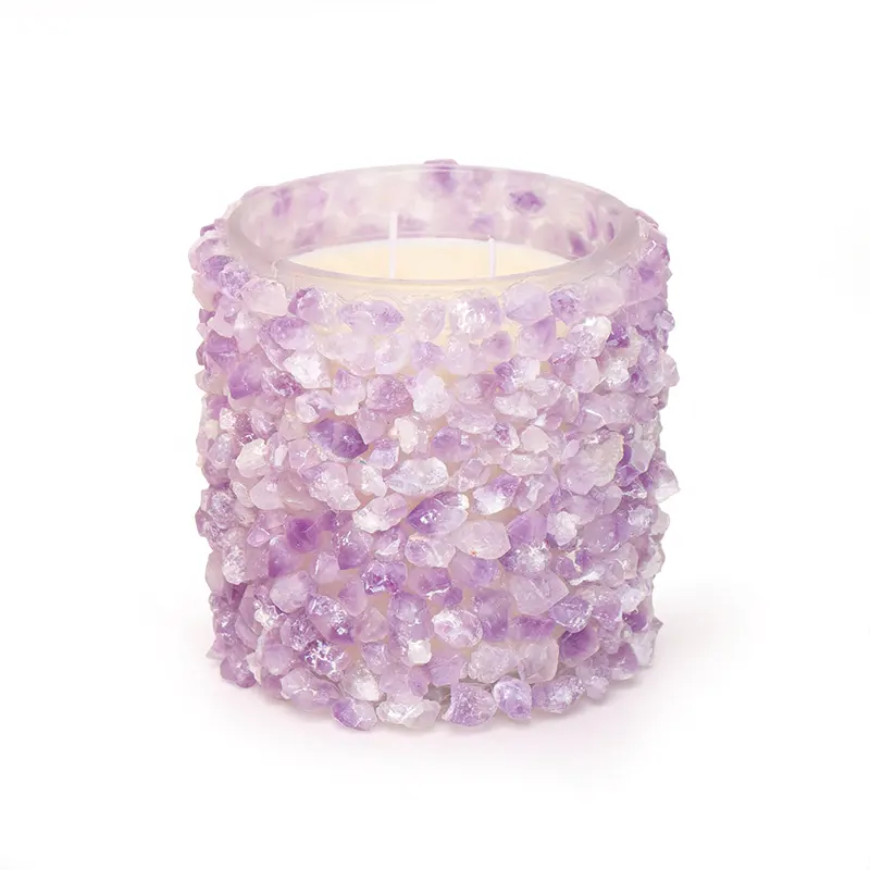 Velas de cristal para decoração de casa de luxo, frasco de vidro de cera de soja para aromaterapia, vela de cristal por atacado na China