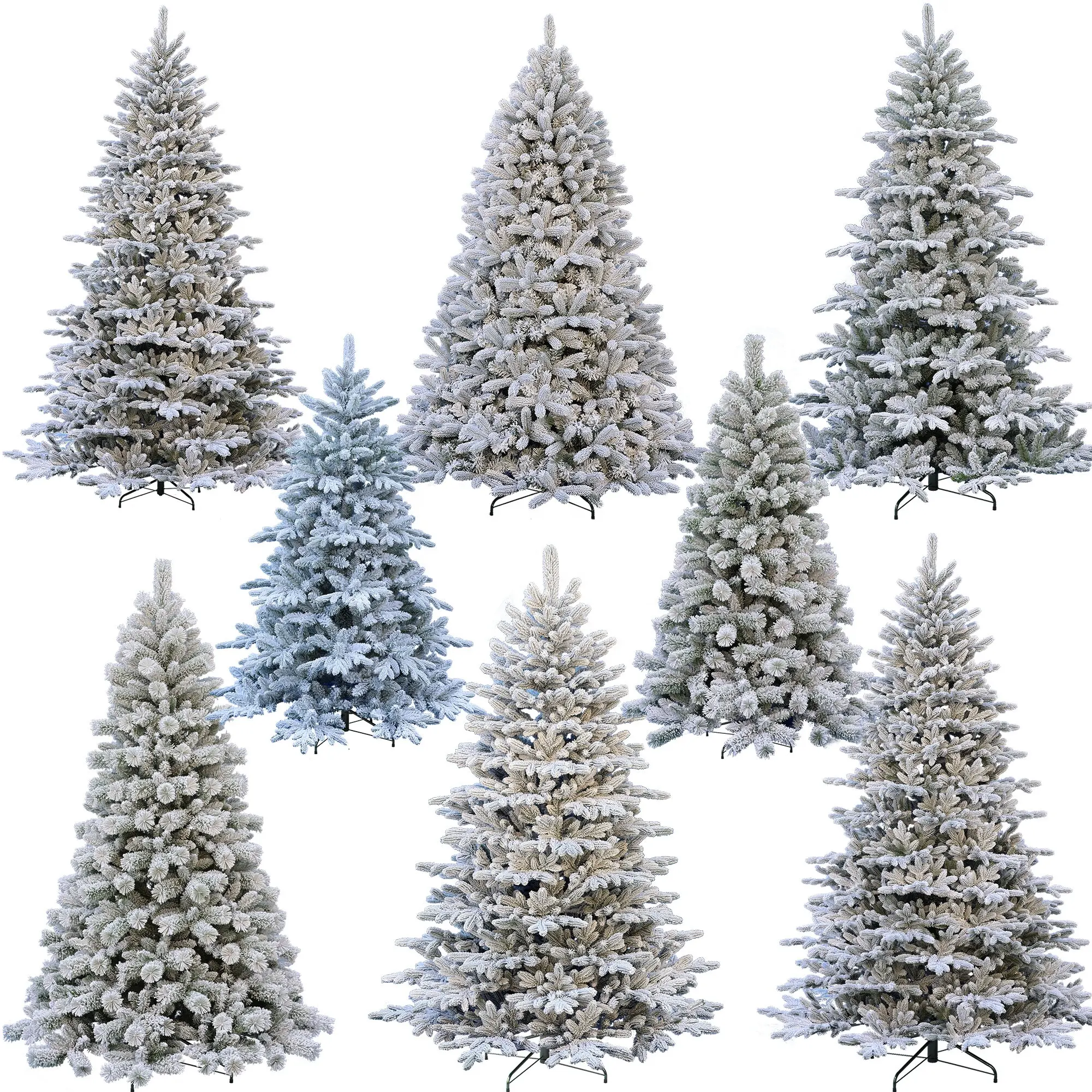 7ft PE/PVC Misturado Neve Árvore de Natal Artificial com Luzes LED e Neve Efeito 210cm Arbol de Navidad Decorações