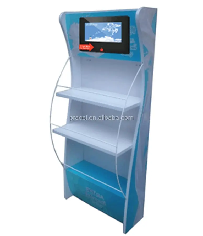 2020 personalizado 7 "8" 10 "12" 15 "polegadas lcd video player com acrílico Prateleira do Supermercado LCD Display rack personalizado para sala de exposições