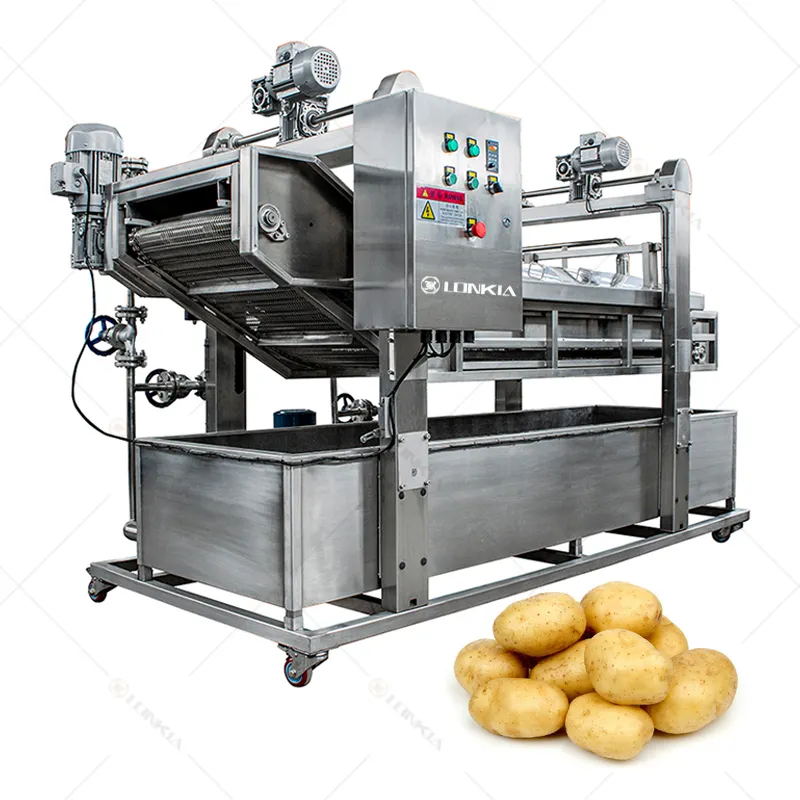 Linha de produção de batatas batatas fritas congeladas industriais processamento automático máquina índia