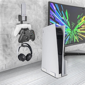 PS5 PS4 XSX Xbox OneNSWコントローラーヘッドセットハンガーリモートコントロールシェルフゲームパッドフックホルダーゲームアクセサリー用ウォールブラケット - Product Image 6