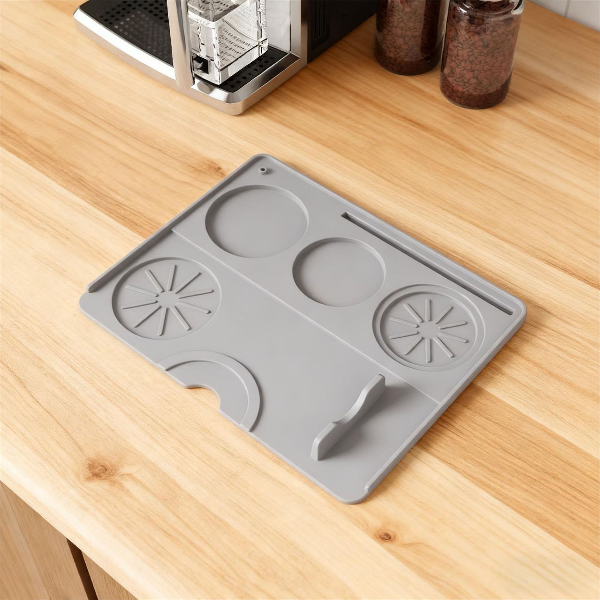 Tapis de rangement pour presse à poudre - gris