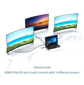 12 In 1 usb-c Hub ile ekran bağlantı noktası 8K Hdtv tip C istasyonu yerleştirme standı gri Dp mst Hub çift ekran tipi C Hub üçlü ekran - Product Image 5