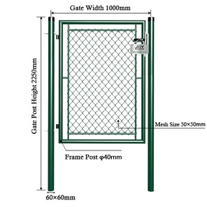 1.75 m High Metal Welded Wire Mesh Panel Farm Garden Gate With Lock for Playground