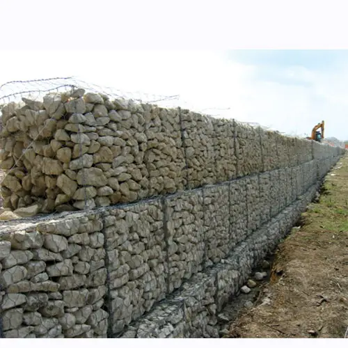 Conception de mur de retenue de panier de maille de Gabion de fil de fer tissé avec Gabion rempli de pierre