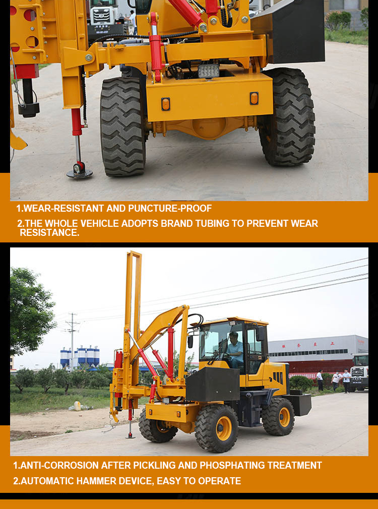 hydraulic pile driver  for highway guardrail construction