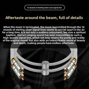 Cable de Audio de plata pura de 16 hilos de gama alta, señal RCA Dual para accesorios de altavoz de sonido HiFi para altavoz AMPLIFICADOR DE REPRODUCTOR DE CD - Product Image 4