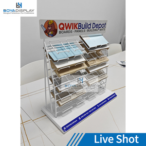 Boya bán buôn ba hàng khe cắm thạch anh Granite gạch đá cẩm thạch đá mẫu bàn Countertop Tabletop Rack hiển thị/Đứng - Product Image 5