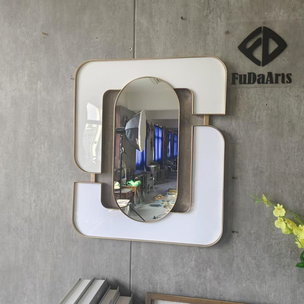 white Acrylic and gold metal frame FUDA790-50X60