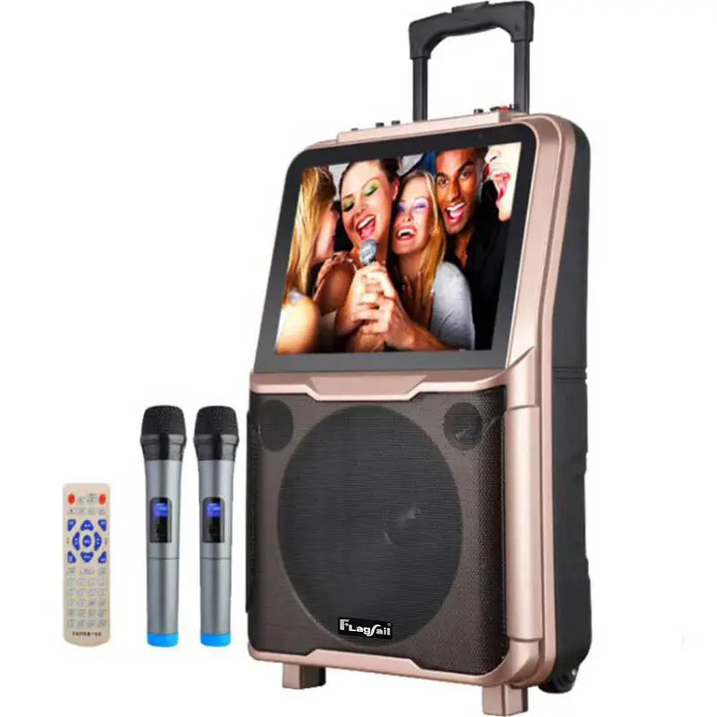2023 touch screen speakers amostra grátis 14 polegadas display screen karaoke party Sistema inteligente Android alto-falantes de venda quente