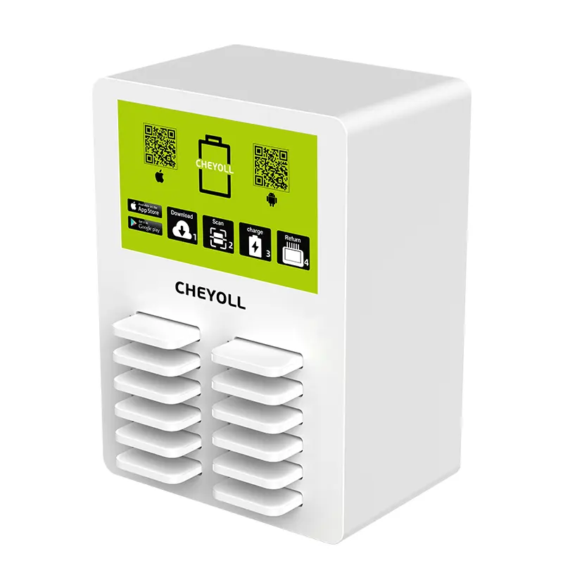 Cheyoll mã QR điện thoại thông minh 12 cổng Powerbank chia sẻ điện ngân hàng trạm thiết kế cho thuê hệ thống trạm sạc OEM