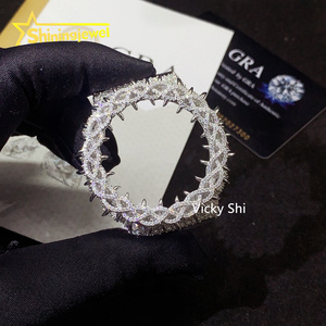 Hip hop spicky Thorn thiết kế ga2100 Buss xuống moissanite xem bezel tùy chỉnh Iced ra trường hợp đồng hồ cho nam giới - Product Image 5