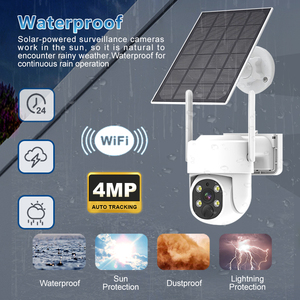 WiFi IP-Kamera mit 4-Kanal-CCTV und NVR-Kit Low Power Solar System Überwachungs kamera LCD CMOS Sensor Nachtsicht funktion - Product Image 4