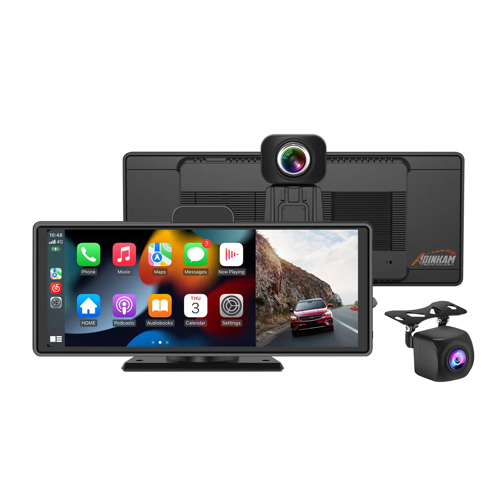 Le plus récent! Real 4K ADAS Dash Cam ADINKAM Car DVR avec caméra de recul 1080P Carplay Android Auto AUX 5G WIFI tableau de bord de voiture