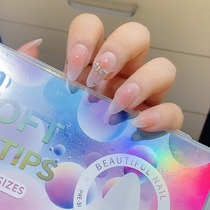 TSZS High Quality Full Coverage Clear Matte Nails <strong>Tip</strong> Acrylic Manicure Extension Tools Almond <strong>Shape</strong> Frosted Soft False Nail <strong>Tips</strong> - Product Image 3