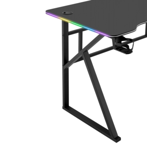 Модный оптовый популярный простой светодиодный игровой стол с RGB компьютерный игровой стол с подстаканницей и крючком для наушников для дома - Product Image 4