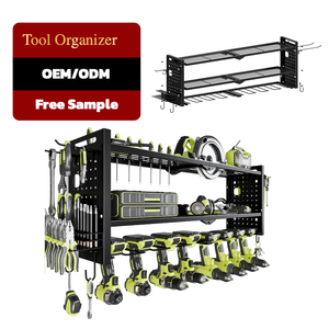 3 lớp công suất lớn treo tường công cụ điện lưu trữ không dây khoan bit hộp lưu trữ với 8 khoan bit chủ sở hữu công cụ tổ chức - Product Image 1