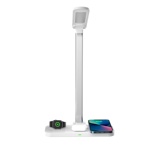 15W kablosuz şarj cihazı hızlı şarj ve kulaklık 3 modlu LED mobil saat ile çok fonksiyonlu 4-in-1 masa lambası - Product Image 6