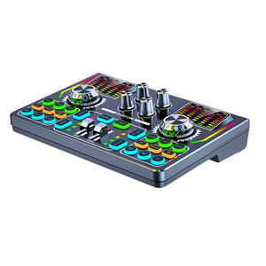Tarjeta de sonido mezcladora de DJ con interfaz de Audio, estudio de producción de Podcast portátil con micrófono de 3,5mm para juegos en directo
