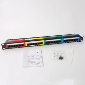 Alta calidad colorido 19 "1U UTP Cat5E /Cat6 24 puertos 110 IDC y Dual IDC Patch Panel con barra trasera - Product Image 5