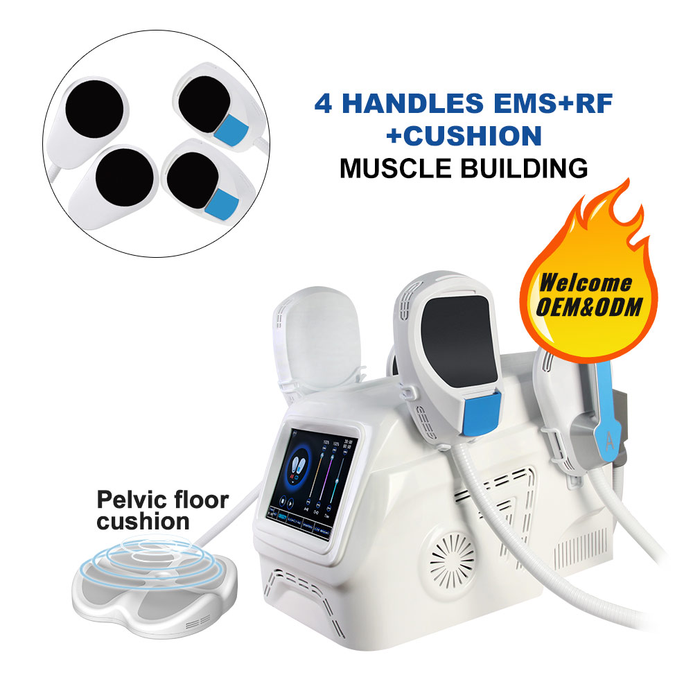 4 manijas EMS + RF + cojín de alta potencia