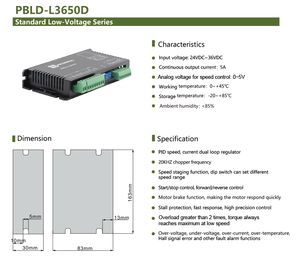 PrimoPal Low Voltage Potential BLDC Driver 24V 26V 36V 80a <strong>Pwm</strong> <strong>Speed</strong> <strong>Controller</strong> Brushless <strong>Motor</strong> Drive - Product Image 3