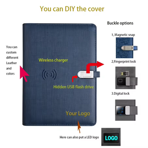 Bloc de notas con carga de diario A5 y logotipo personalizado, Bloc de notas móvil con unidad flash USB, Bloc de notas inteligente con bolígrafo - Product Image 2