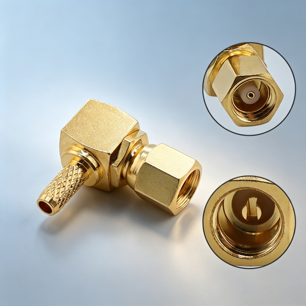 Conector SMC Hembra R/A para RG316