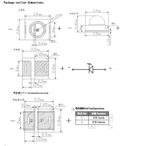 15 30 60 90 derece LED çip W 3036 W Dome Lens küçük görüş açısı ile SMD 0.2 diyot 0.5 - Product Image 5