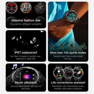 Customized Smart Watch S100 Waterproof IP67 with Silica Gel Band Controls Music and <strong>Android</strong> Dial Call iOS <strong>Operation</strong> - Product Image 5
