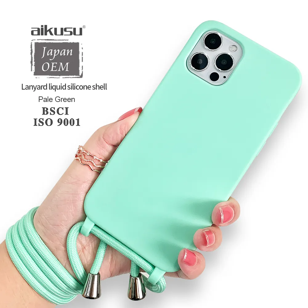 Donne di lusso a mano libera con cinturino a tracolla collana tinta unita Tpu cellulare Cover del telefono per iPhone 15 14 13 12 11 Pro