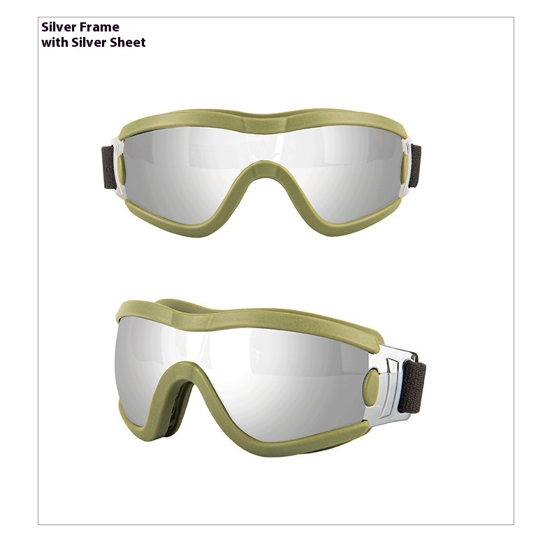 Monture verte avec verres transparents