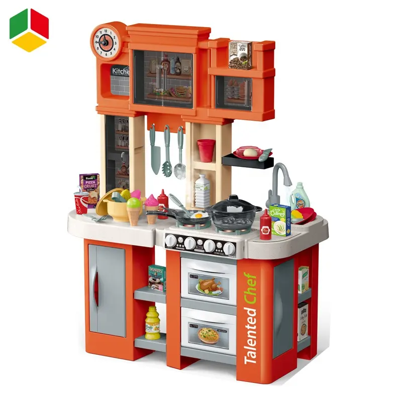 QS-casa de juegos de alta calidad para niños, simulación de comida, utensilios de cocina, espray de agua para ebullición, juego de cocina, juego de cocina