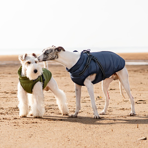 लक्जरी कुत्ते के कोट के साथ लक्जरी कुत्ते कोट, सर्दियों गर्म बनियान फ्लुफ जैकेट आरामदायक - Product Image 4