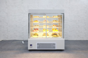 Lecon 5 lớp thương mại bánh <span class=keywords><strong>Showcase</strong></span> thẳng đứng bánh thủy tinh hiển thị tủ lạnh làm mát tủ lạnh cho cửa hàng sử dụng - Product Image 3