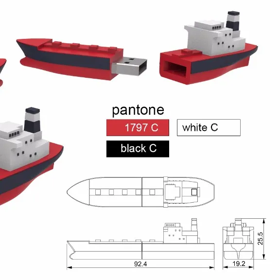 Personalizar a Forma 4GB 8GB 3D Barco Navio de Cruzeiro navio navio unidade flash usb stick usb flash drive usb navio