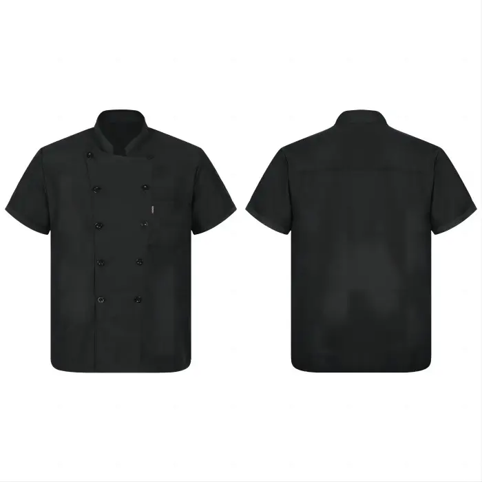 US Unisex Manga Curta Chef Casaco Cozinha Uniforme De Trabalho Restaurante Cozinheiro Top Botão Chef Jacket Shirt