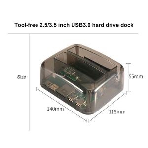 USB 3.0 çift Disk tabanı muhafaza SATA IDE 2.5 / 3.5 sabit Disk muhafazası plastik çevrimdışı SSD durumda harici HDD yerleştirme istasyonu - Product Image 4