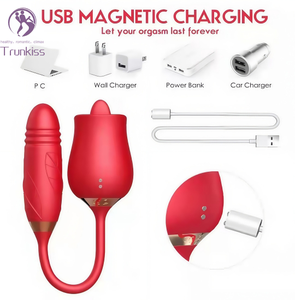 Gül dil yalama vibratör yetişkin seks ürün stimülasyonu klitoris meme USB manyetik şarj edilebilir mastürbasyon vibratör - Product Image 3