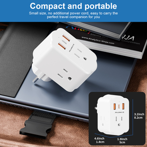 PUJIMAX European Travel <strong>Plug</strong> <strong>Adapter</strong> Power <strong>Plug</strong> to USB <strong>Adapter</strong> Type-C Charging Port <strong>Multi</strong> <strong>Plug</strong> <strong>Adapter</strong> <strong>with</strong> 5V 2.4A <strong>Output</strong> - Product Image 3